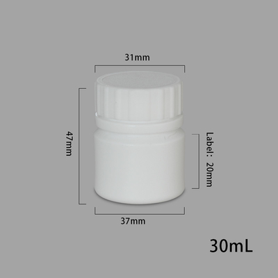 kopen SCRUE CAP Lid Mini-pillenvat voor 30 ml Plastic witte medicijnpot in HDPE materiaal online vervaardiging