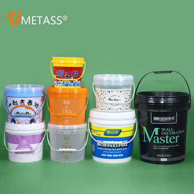 kopen 2L helder plastic emmer voor aangepast logo yoghurt vloeistof verpakking en zegel deksel online vervaardiging