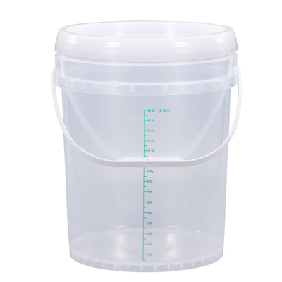 kopen 20L Plastic Bucket Container met Scale Ruler Handle Deksels Food Grade 5 Gallon Bucket online vervaardiging