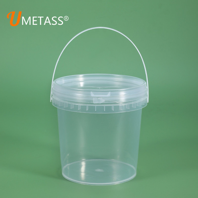 kopen 1L ronde plastic bak voor verpakking Honing snoep Chocolade Lollipop Jam Boter IJs Koekjes Emmer online vervaardiging