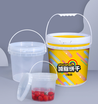 kopen 1L-5L -10L ronde melkcontainer met deksel geschikt voor verpakking van sauzen honing en meer online vervaardiging