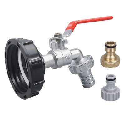 kopen 3/4 'Nickel Plating Bibcock met Red Handle kraan Adapter voor slang Tuin waterkraan online vervaardiging