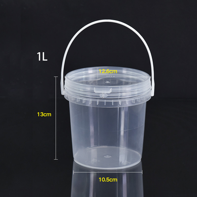 kopen 1L heldere plastic emmer met trekring deksel voor voedselverpakkingen online vervaardiging
