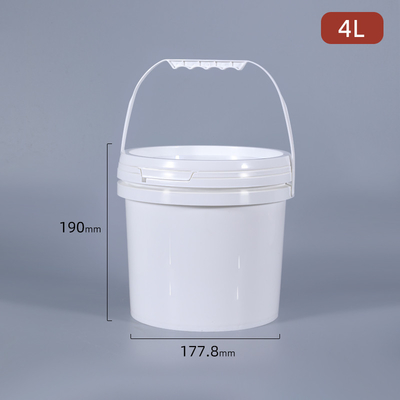kopen 1L 2L 3L 4L 5L lege plastic verf emmer met deksel voor industriële emmer met witte deksel online vervaardiging