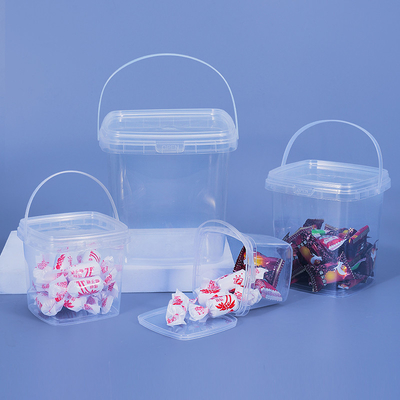 kopen Afdruk ronde 1 liter transparante plastic emmer voor chocolade koekjes voedselpakket online vervaardiging