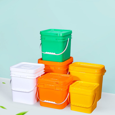 kopen 5L 10L 16L 25L Oranje vierkant plastic emmer PP materiaal voor voedselopslag in supermarkten online vervaardiging