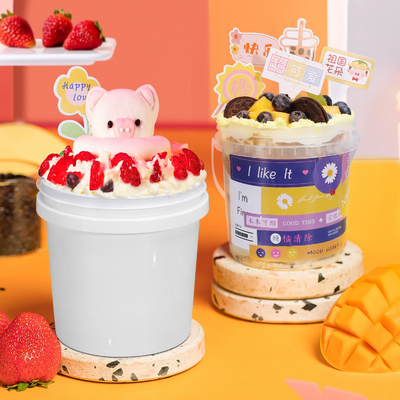 kopen 1L plastic emmer voor gecondenseerde melk Honing IJs Cream Food Grade Clear Storage Container online vervaardiging