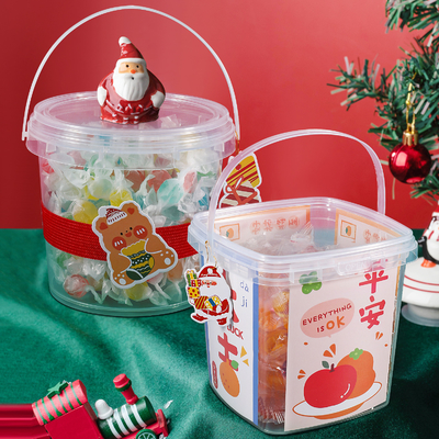kopen 280ml 300ml 500ml 750ml 1L 1.5L 2.5L 4L Plastic Food Storage Bucket Kerstversiering online vervaardiging