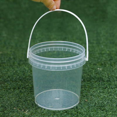 kopen Direct Ronde 1L Food Grade Clear Gallon Bucket voor het opslaan van snacks Fruit Beverage Milk Tea online vervaardiging