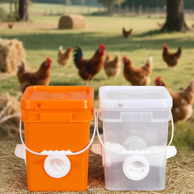 kopen Duurzame plastic voederbak, voedselveilig plastic emmers met handvat en deksel online vervaardiging