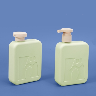 kopen 300 ml Groene Plastic Vierkant Shampoo en Conditioner Fles Custom Cosmetische Plastic Fles met Flip Top Cap online vervaardiging