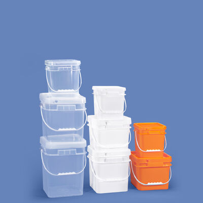kopen 16L White Transparent Orange PP Square Bucket Plastic Container 16 Litre ODM OEM online vervaardiging