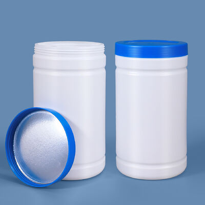 kopen 2L Witte HDPE Plastic Pot met Blauwe Schroefdeksel Afdichting Container Voedselveilig Materiaal voor Opslag zonder Lekken online vervaardiging