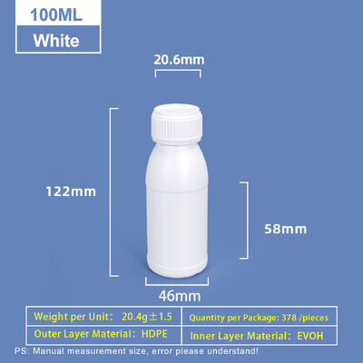 kopen 100ml Witte Ronde-Schouder Plastic Fles Plastic Coex HDPE Fles online vervaardiging