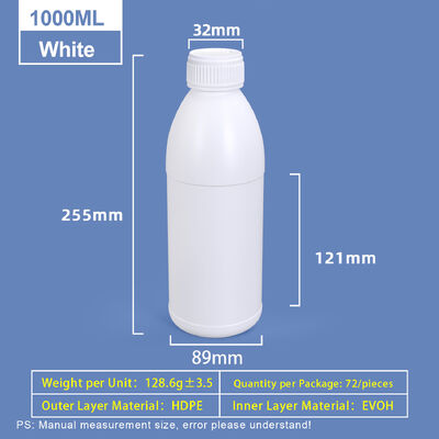 kopen 1L witte ronde plastic fles Plastic Coex HDPE fles online vervaardiging