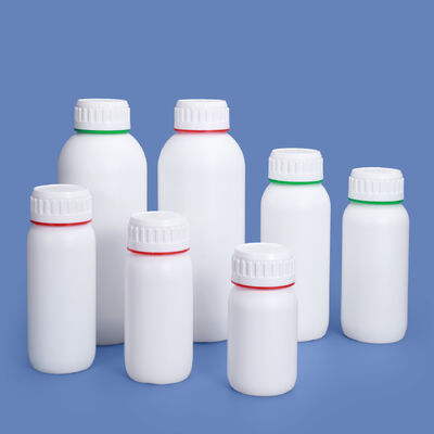 kopen Aangepaste 200ml~1L Witte Plastic Coex Fles met Rode Groene Gekleurde Ring Rond Dop online vervaardiging