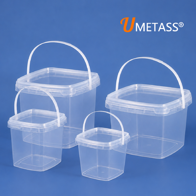 kopen Heavy Duty Food Grade Square Plastic Bucket met deksel en handvat voor Beverage Fruit Storage Leakproof Freezer Safe Packaging Tub online vervaardiging