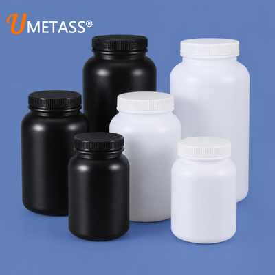 kopen HDPE Brede Mond Ronde Plastic Fles 2L-4L voor Poeder Granulaat Chemische Reagentia en Organische Oplosmiddelen Custom Logo online vervaardiging