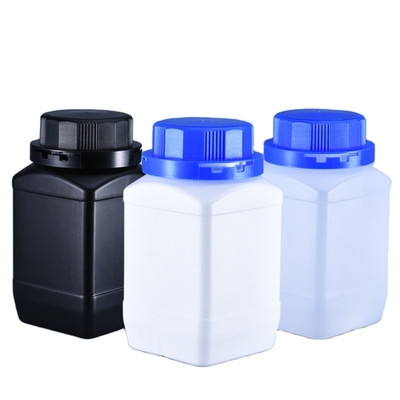 Witte doorzichtige zwarte wetenschapslab flessen grote mond plastic flessen voor reagentia vloeistoffen