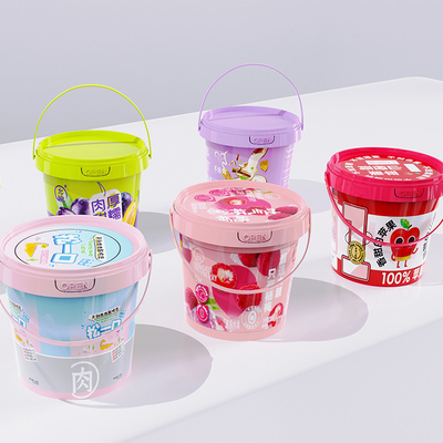 IML Printing Plastic Emmers voor Yoghurt Biscuit Koekjes Dierenvoeding Bewaarcontainer 300ml-5L