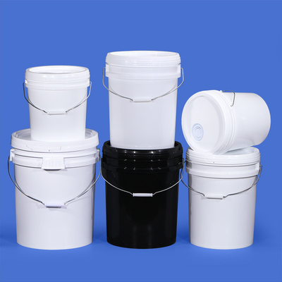 Voedselkwaliteit 5 gallon Plastic PP ronde emmer verf emmers met deksels en ijzeren handvat