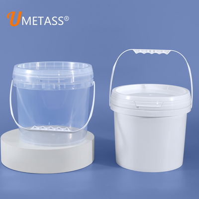 4L voedselkwaliteit plastic emmer met deksels en hoge temperatuurbestandheid in wit