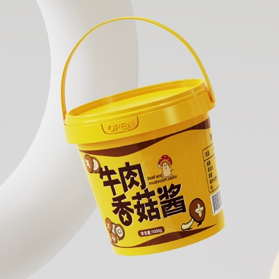 1L 1.5L 2L 3L 5L op maat gemaakte PP ronde plastic emmer voor cotton candy cookie container