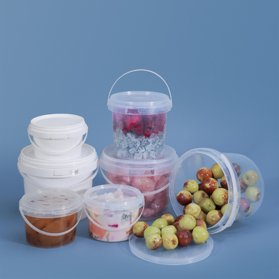 Transparante ronde plastic voedselopslag emmers Capaciteit 280 ml/450 ml/650 ml Food Grade