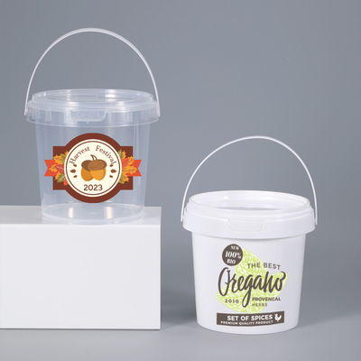 Voedingsmiddelen PP dranken Fruit melk thee Plastic emmer container met deksel en handvat