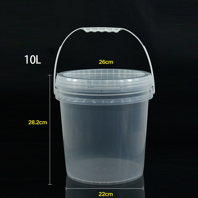 10L capaciteit Doorzichtige plastic emmer emmervaten met deksel handig en veelzijdig