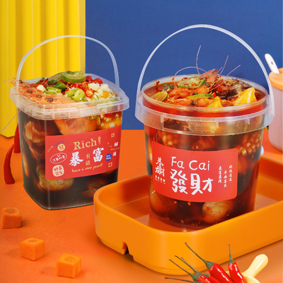 PP voedselverpakking Plastic Clear Seafood Kook 2 liter emmer Verpakkingscontainer
