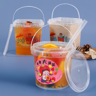 Water ISO9001SGS gecertificeerde lege plastic emmer voor fruit yoghurt melk thee verpakking
