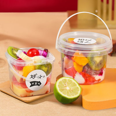Andere voedselkwaliteit dikke plastic emmer met houder en deksel voor zeevruchten snack OEM kleurenprinten