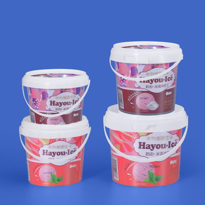 Logo drukken voedselkwaliteit witte plastic emmers en aanpasbaar