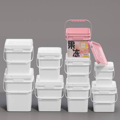 Fabriek Groothandel Voedsel Veilig IML Op maat Gesloten lege Plastic Vierkante Emmers Container voor het verpakken van huisdiervoedsel