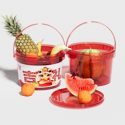 Plastic voedselopslag emmers met deksels 300 ml 500 ml 1L 2L voedselkwaliteit transparante emmer voor fruit