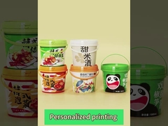 Gepersonaliseerde lege plastic emmer met deksel voor melk honing